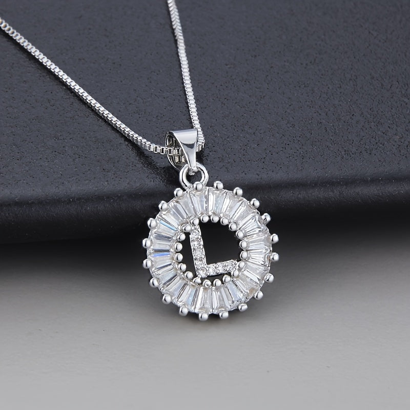 White gold necklace with initial "Z" and zirconia