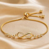 Sliding bracelet with white gold infinity symbol