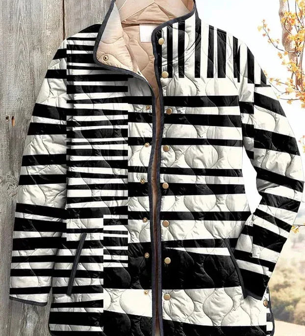 Quilted Jacket in Mixed Stripes
