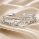 Collection of Bracelets with White Gold and Infinity Design