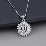 White gold necklace with initial "Z" and zirconia