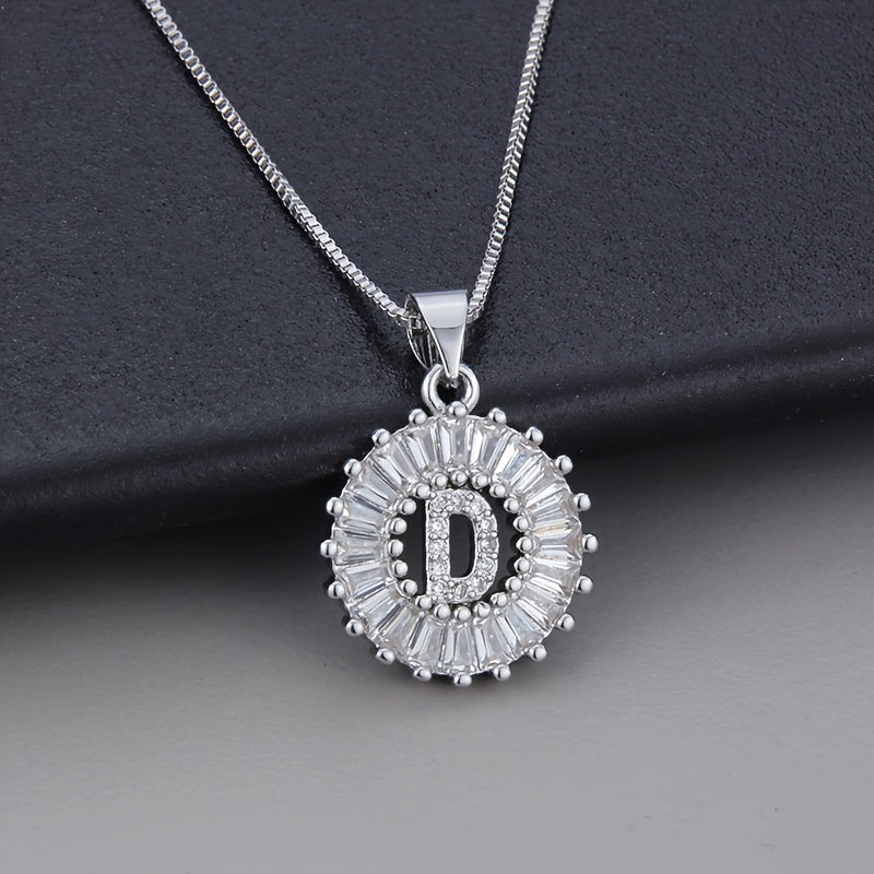 White gold necklace with initial "Z" and zirconia