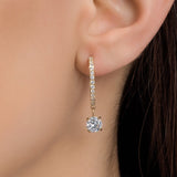 White Gold Earrings with Round Moissanite