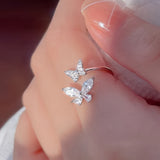 White Gold Ring with Two Zirconium Butterflies