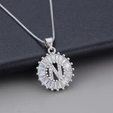 White gold necklace with initial "Z" and zirconia