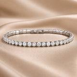 White Gold Tennis Bracelet with Crystals