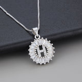 White gold necklace with initial "Z" and zirconia
