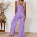 Megan - Minimalist Top and Flared Trousers Set