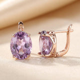 Amethyst and Rose Gold Earrings