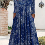 ELOWEN | CASUAL MIDI DRESS WITH LONG SLEEVES