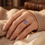 Solitaire Ring in Gold and Amethyst