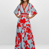 Florence | Maxi dress with flowers and V-neck