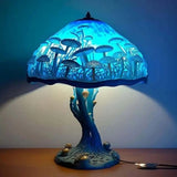 Lampe de table bleue à l'atmosphère mystérieuse