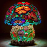 Bunte Pilzlampe mit Blumen