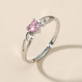 Rosalie: White gold ring with heart-shaped zirconia