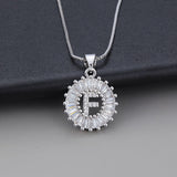 White gold necklace with initial "Z" and zirconia
