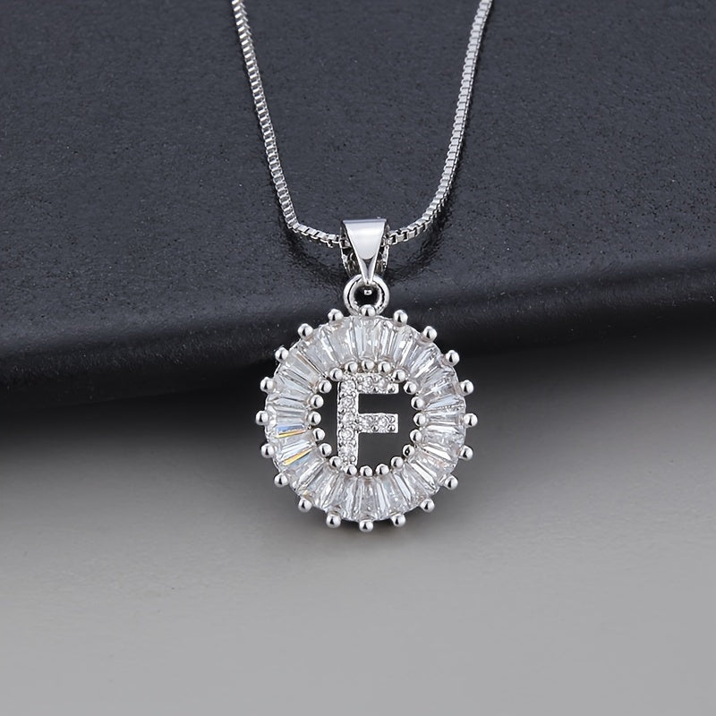 White gold necklace with initial "Z" and zirconia