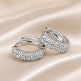 Vintage White Gold Earrings with Micro Zirconia