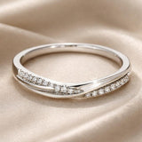 Day ring in zircon and white gold