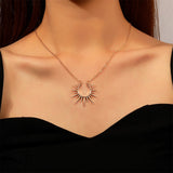 White Gold Sunflower Pendant with Necklace