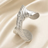 Mat White Gold Braided Bracelet