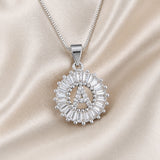 White gold necklace with initial "Z" and zirconia