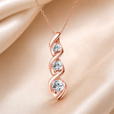 White gold necklace with infinity pendant and zircons