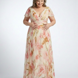Margaux | Floral maxi dress with short V sleeves