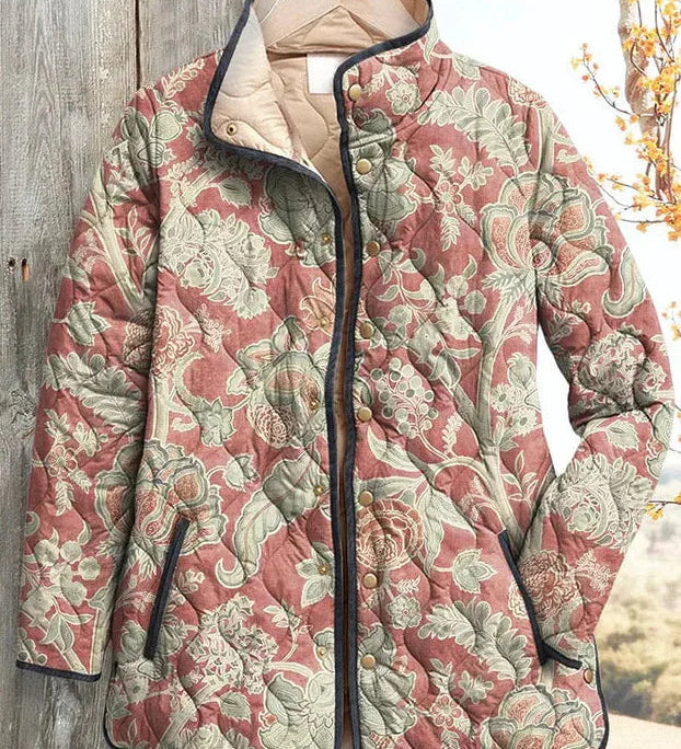 Annika™ | Quilted Jacket with Ornaments in Dusty Rose