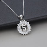 White gold necklace with initial "Z" and zirconia