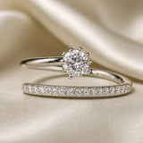 Glow Ring in Zirconium with White Gold Plating