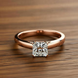 Square Crystal and White Gold Ring