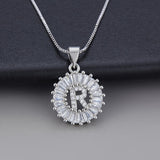 White gold necklace with initial "Z" and zirconia