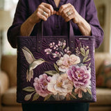 Handcrafted Quilted Bag - Hummingbirds and Orchids