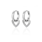 Heart-shaped Zirconium Earrings