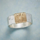 Silver Ring with Golden Threads