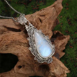 Antique Moonstone Pendant Necklace | Gold