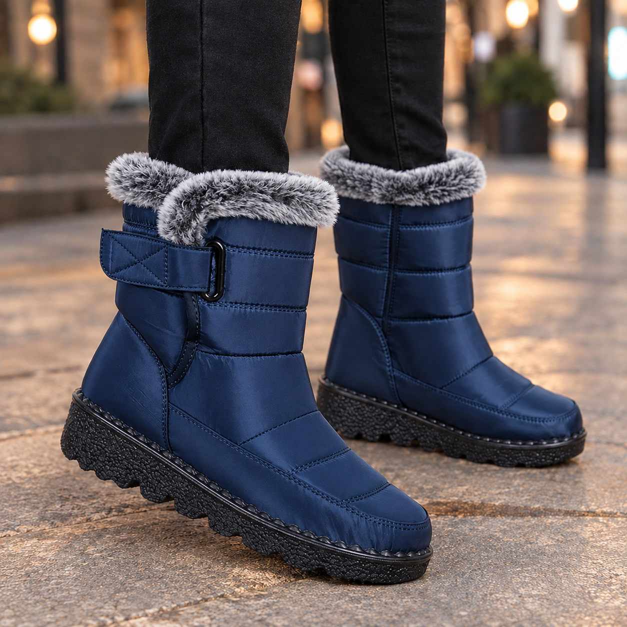 Women's Faux Fur-Collar Padded Winter Boots – Mantova