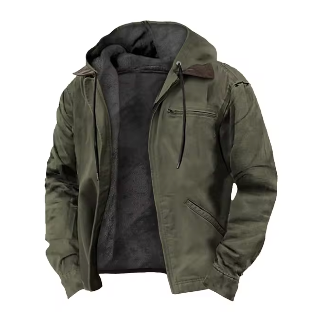 Isak™ | Warm Fleece-Lined Hooded Vintage Jacket