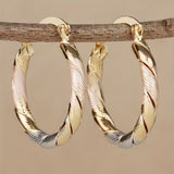 Vintage Round Hoop Earrings in Gold, Silver, and Rose