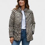 Quilted Jacket in Swirling Stripes