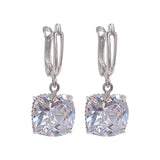 White gold zirconium drop earrings