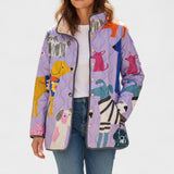 Quilted Jacket with Dogs in Lilac
