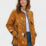 Wibke™ | Quilted Jacket with Cats and Moons