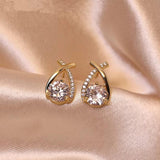 Luxury Twisted Water Drop Cubic Earrings