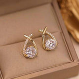 Luxury Twisted Water Drop Cubic Earrings