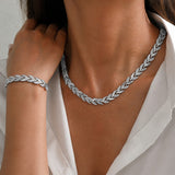Elegant glass and rhinestone fish tail set