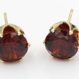 Round Ruby Earrings