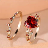 Heart Accent Ring Set Redvine