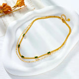 Sorella Gem Double Layer Retro Necklace
